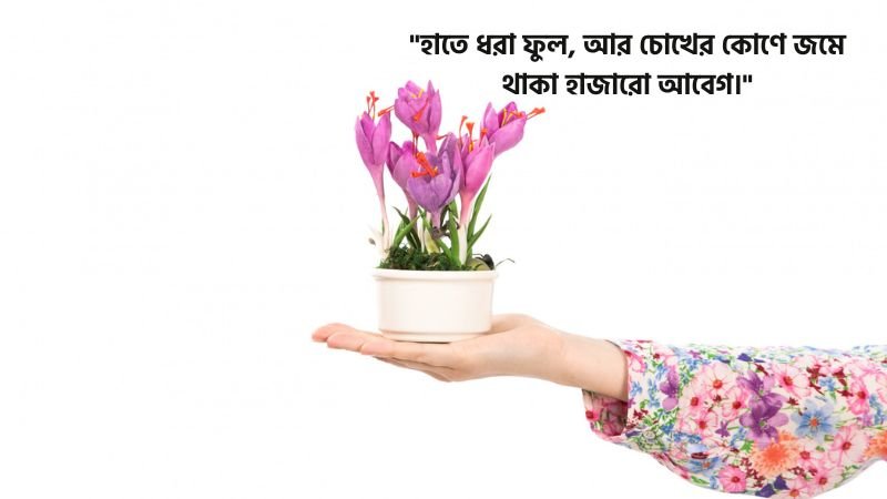 হাতে ফুল নিয়ে স্ট্যাটাস